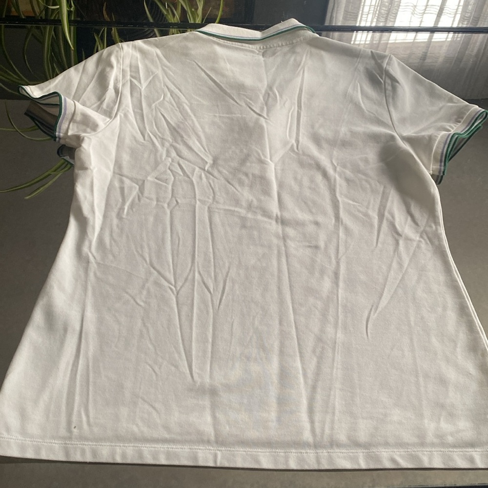 Tory Sport White Polo Shirt with Multicolor Trim - Picture 5 of 8